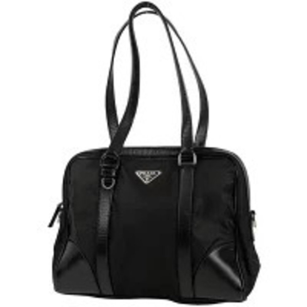 Prada Plate Handbag Tote Bag Nero Black
